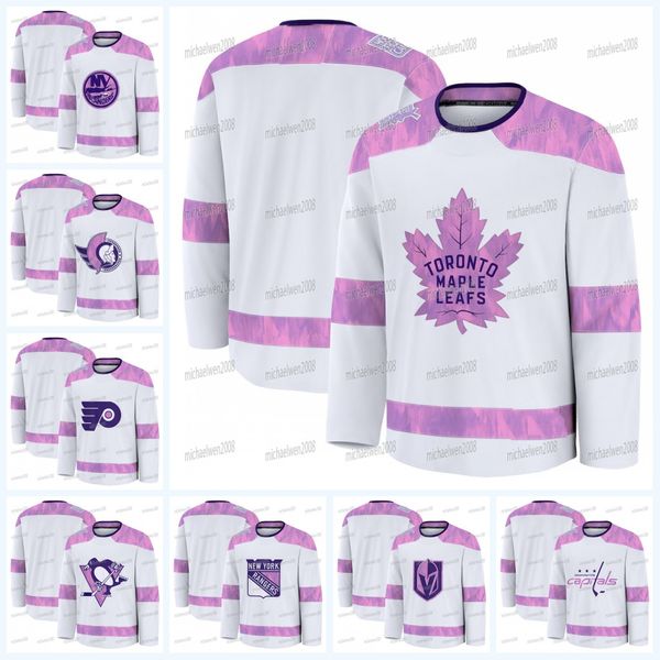 2024 Hockey Fights Cancer Practice Jersey Alex Ovechkin Nico Hischier Brady Tkachuk Sidney Crosby Brayden Schenn Victor Hedman Clayton Kelle