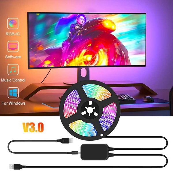 Smart Ambient RGB Monitor Led Lighting Gaming PC Backlight USB Led Strip For Windows Computer DIY Dynamic Screen Background Lamp CL240815
