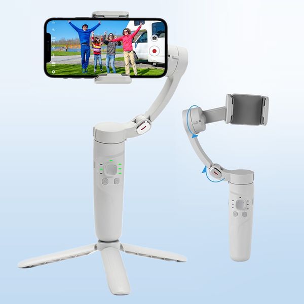 3-Axis Foldable Gimbal Stabilizer for Smartphones Anti Shake Video & Travel Shooting Phone Holder Stand Tripod for Mobile iPhone i