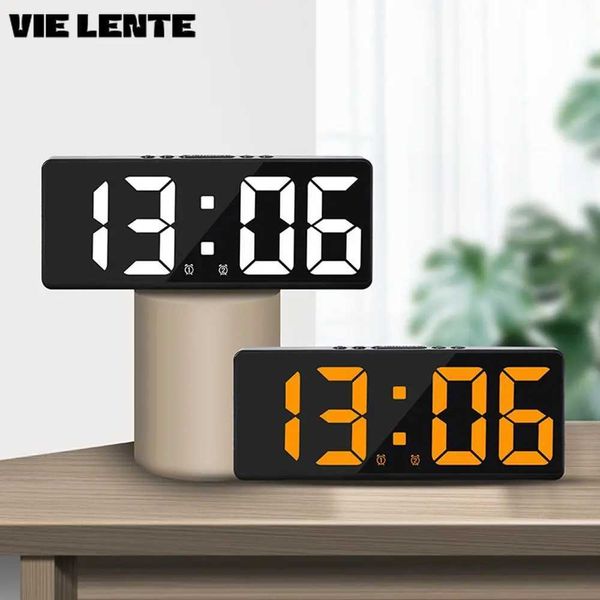 Multifunctional LED Number Clock Color Nightlight Temperature Calendar Alarm Large Digital Electronic Backlight Home Decor Y240904