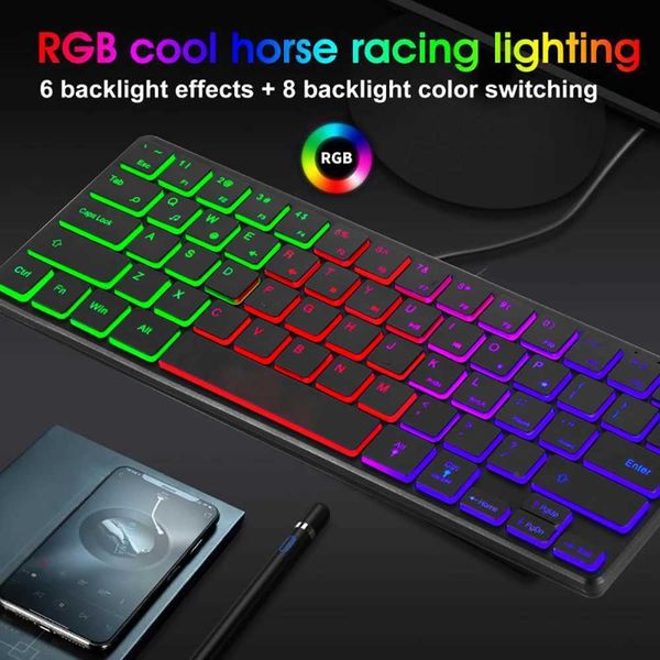 Glowing 64 Keys RGB Backlit Wired Keyboard Luminous Gaming Computer 64 key + FN 33 key function key Keyboard for Gamer PC LaptopM240715