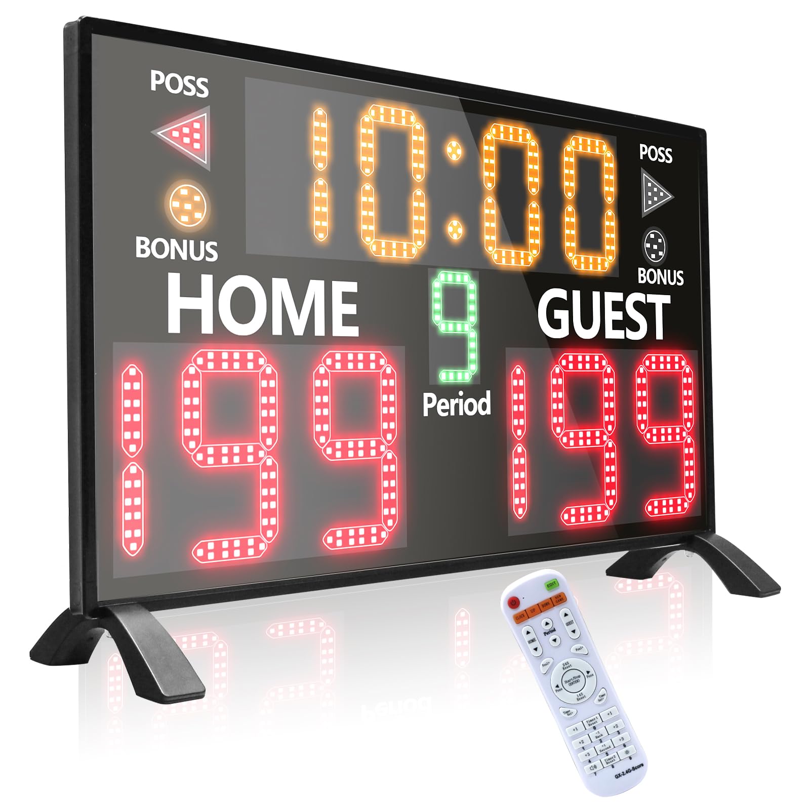 Bigger LED Digital Scoreboard, Portable Basketball Scoreboard with Timer Clock, Electronic Scoreboard with Remote, Tabletop Scoreboard Clock
