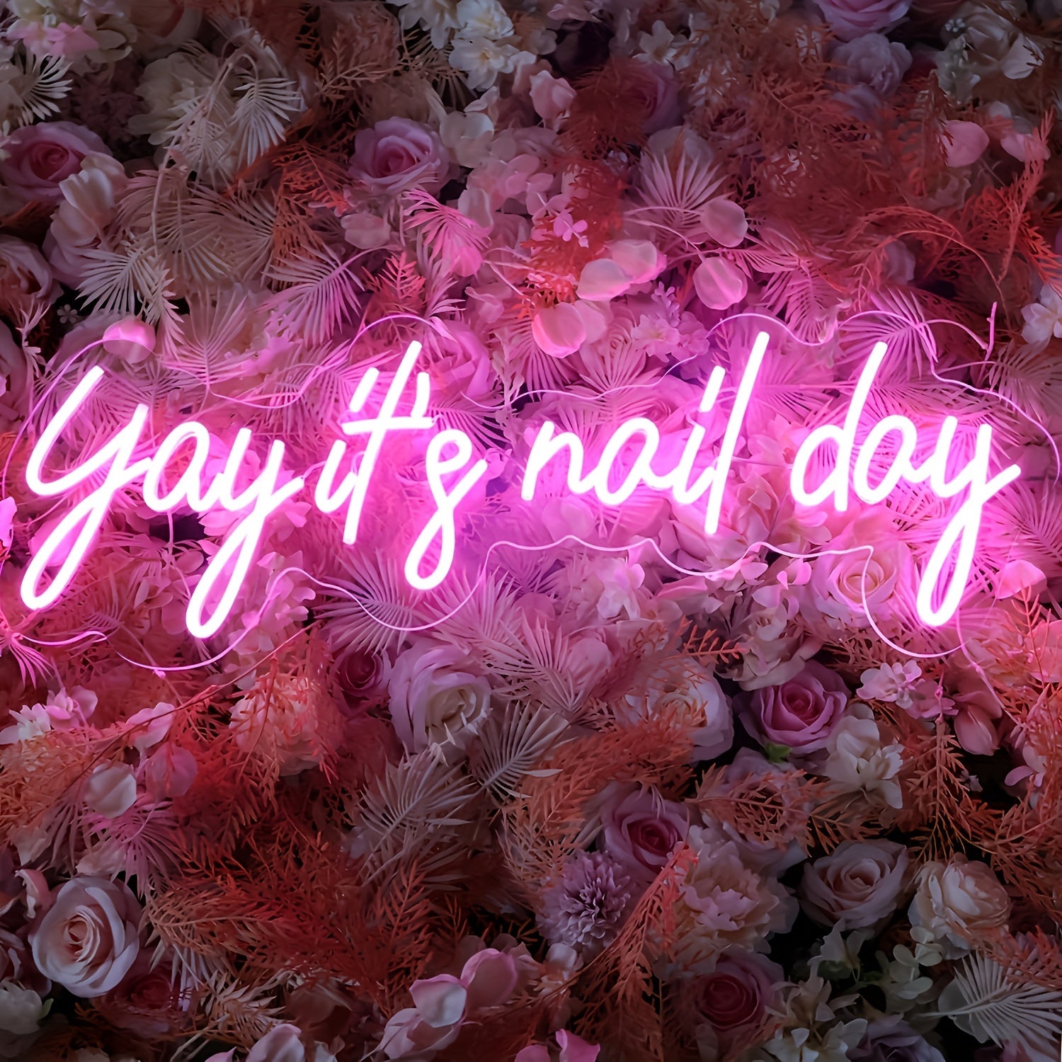 TEMU Neon Sign Yay Nail Day, Nails Led Sign Light, Timer Nail Salon Decor Open Welcome Signage Light, Decor Wall Decor Light Aesthetic Room Makeup