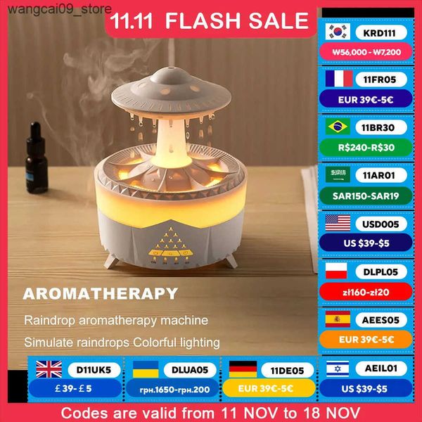 Humidifiers Aierwill ufo Air Humidifier Ultrasonic Aromatherapy Diffusers Mist Maker Fragrance Essential Oil Aroma Difusor Remote control J2