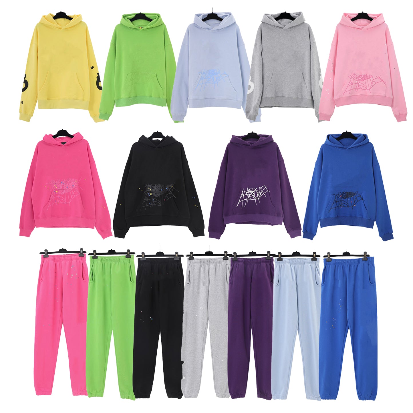 Designer Mens Tracksuit Cobweb Letter Printed Hoodie Fashion Streetwear Elastic Waist Sweatpants Womens Autumn Winter Sweatshirt Trendy Couple Cloth