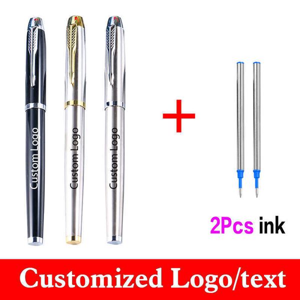 Gel Pens Metal Gel Pen 3pcsset Business Ballpoint Pen Get 2 Ink Arrow Pen Signature Pen Custom Lettering Name Stationery Wholesale J230306