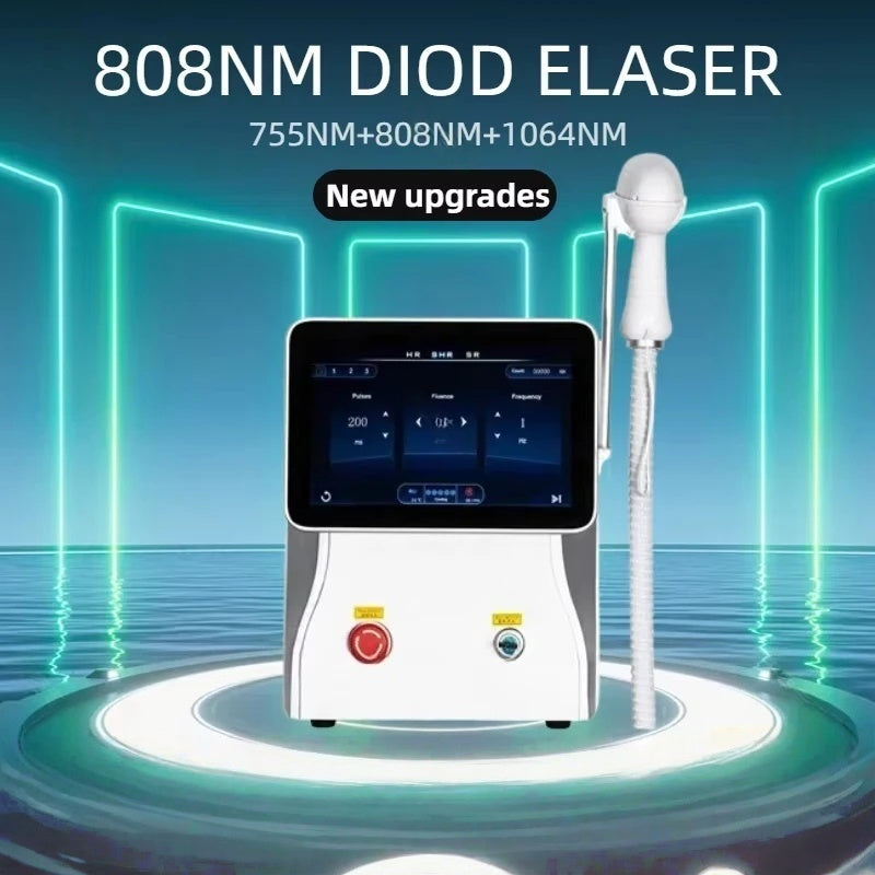 Diode Laser 755nm 808nm 1064nm 3 Wavelengths Hair Removal Machine Cooling Head Painless Laser Epilator Face Body Hair Removal