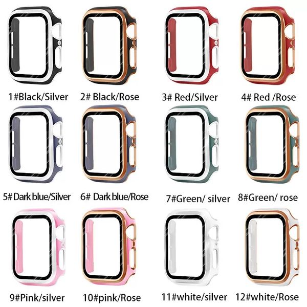 cases watch Electroplate Hard with Screen Protector for Apple iwatch Series 7-6-5-4-3-2-1 Full Coverage Case 38 40 42 44mm i