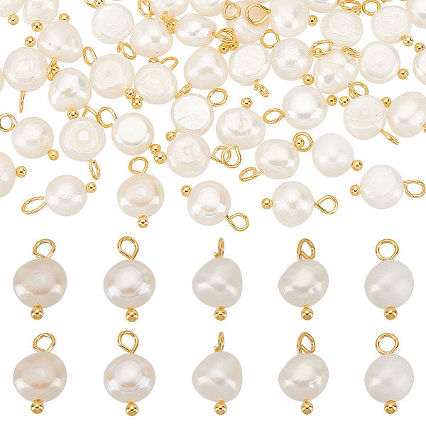 70 stücke natürliche zucht süßwasser perle zwei seiten poliert charms
