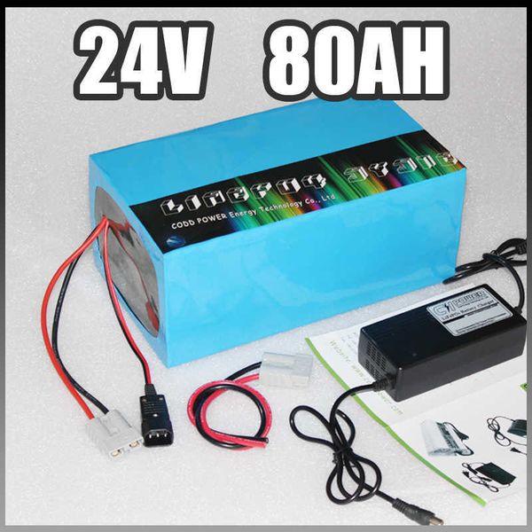 24V 80Ah electric bike battery 2000W Electric Bicycle lithium Battery with BMS Charger 24v li ion scooter battery pack Free tax