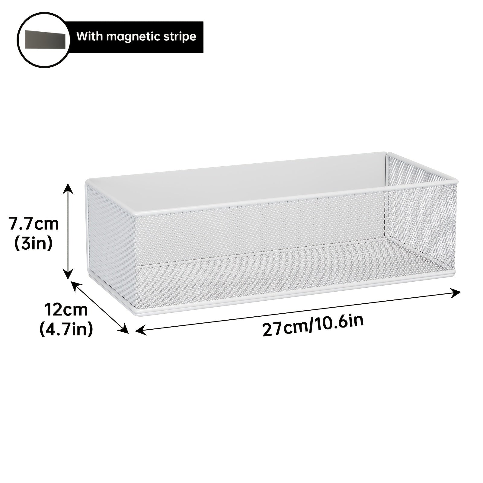 TEMU 1pc White Metal Magnetic Laundry Shelf Organizer, Hanging Storage For Washing Machine And Dryer Balls, Strong Load-bearing Up To 16.5lbs, No