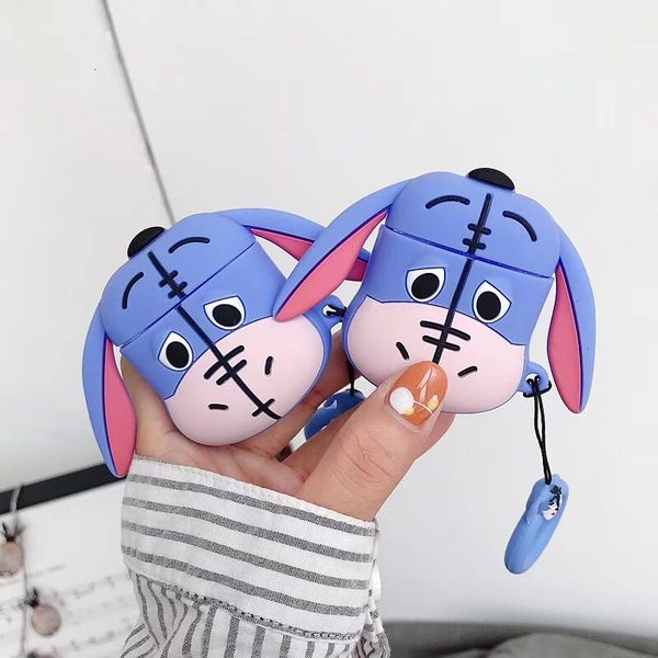 ddmygifts Cute cartoon Yi ear donkey protective case, suitable for wireless Bluetooth 2 headphone case A