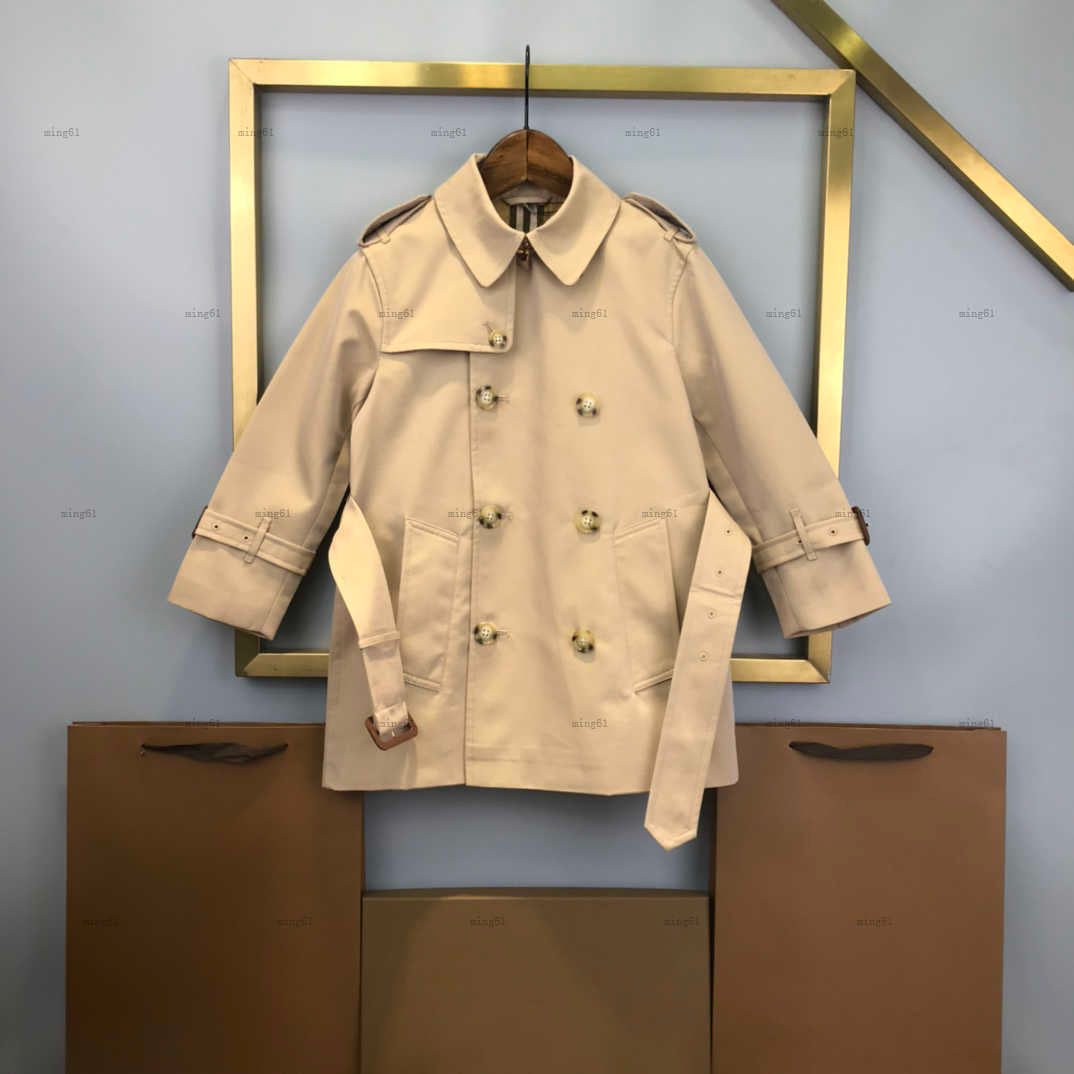 Children long trench coat fashion Kids design clothes coat long sleeve tops logo brand child top boys girls Baby Clothing A230X07N068