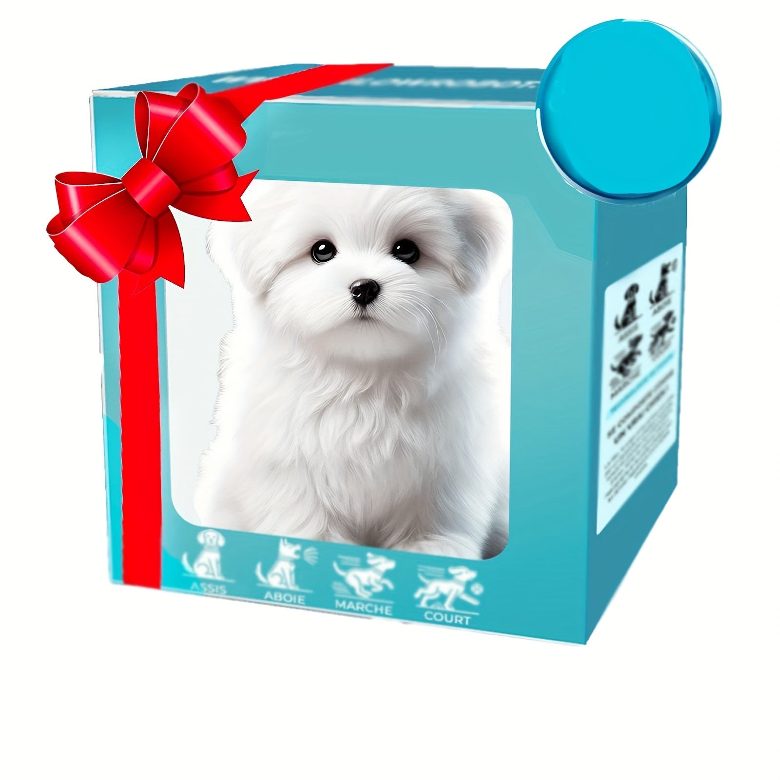 TEMU Electronic Dog Toy - Realistic Puppy Walking & Barking Simulation, Aa Battery-powered Interactive Pet Toy For Toddlers, Portable With Safety