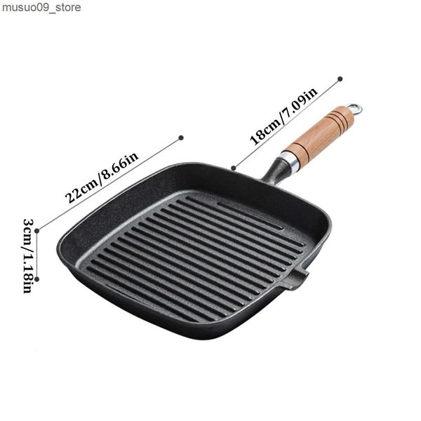 Other Cookware Cast Iron Frying Pan Uncoated Non-Stick Cooking Pot Home Cookware 24cm Steak Frying Camping L240910