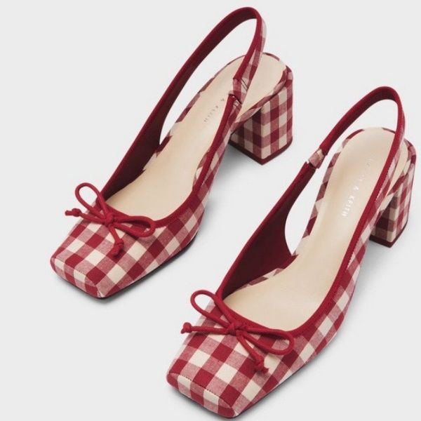 Chunky Women Heeled Sandals Retro Square Toe Mary Janes Pumps Sgbac Spring Summer High Heels Baotou Plaid Shoes 5779