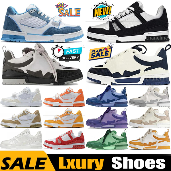 Louiselies Viutton Designer Luxury Shoes Men Womens Platform Embossed Skate Shoes denim canvas leather White Black Pandasneaker Trainers Cas