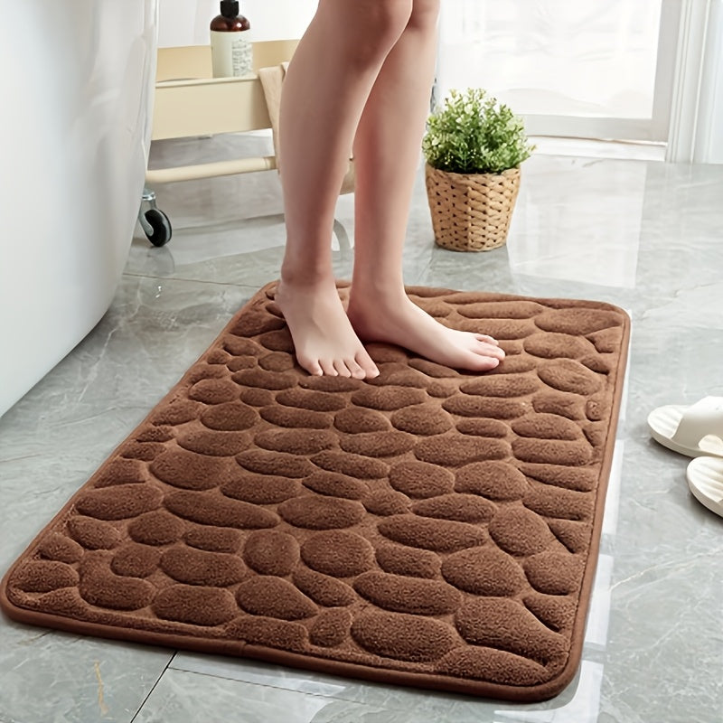 TEMU 1pc Of Thickened Ultra Soft Absorbent Bathtub Floor Mat, Bathroom Non Slip Floor Mat, Absorbent Non Slip Coral Fleece Bathroom Floor Mat,