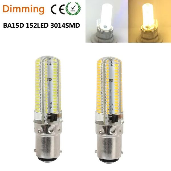 LED Bulbs 15W E11-E12-E14-E17-G4-G9-BA15D 3014 SMD 152LEDs Droplight Silicone Body Lamp Dimmable AC 220V 110V Crystal Chandeliers light