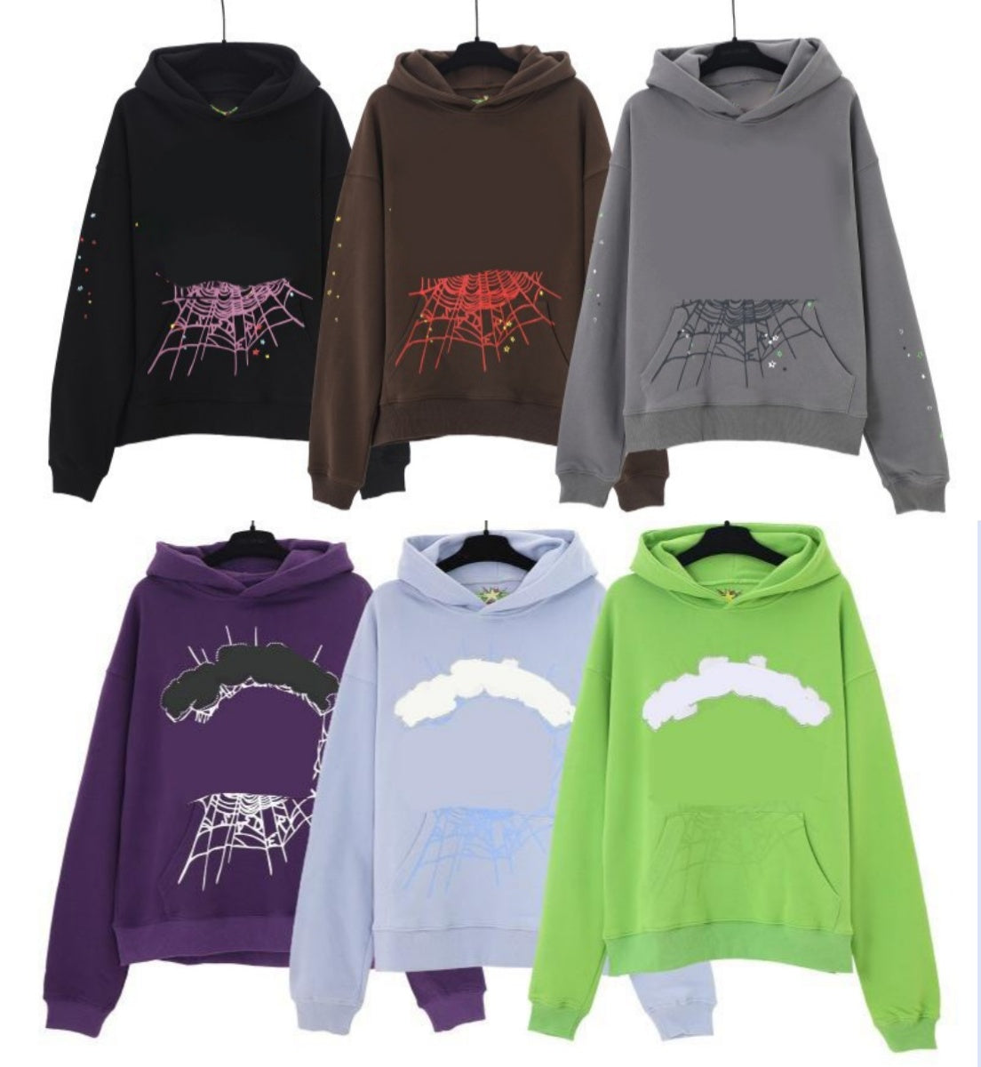 Men and Women Pullovers high street Retro Spider Halloween Tracksuit Net Fashion Sweatshirt Designer Sweatshirts