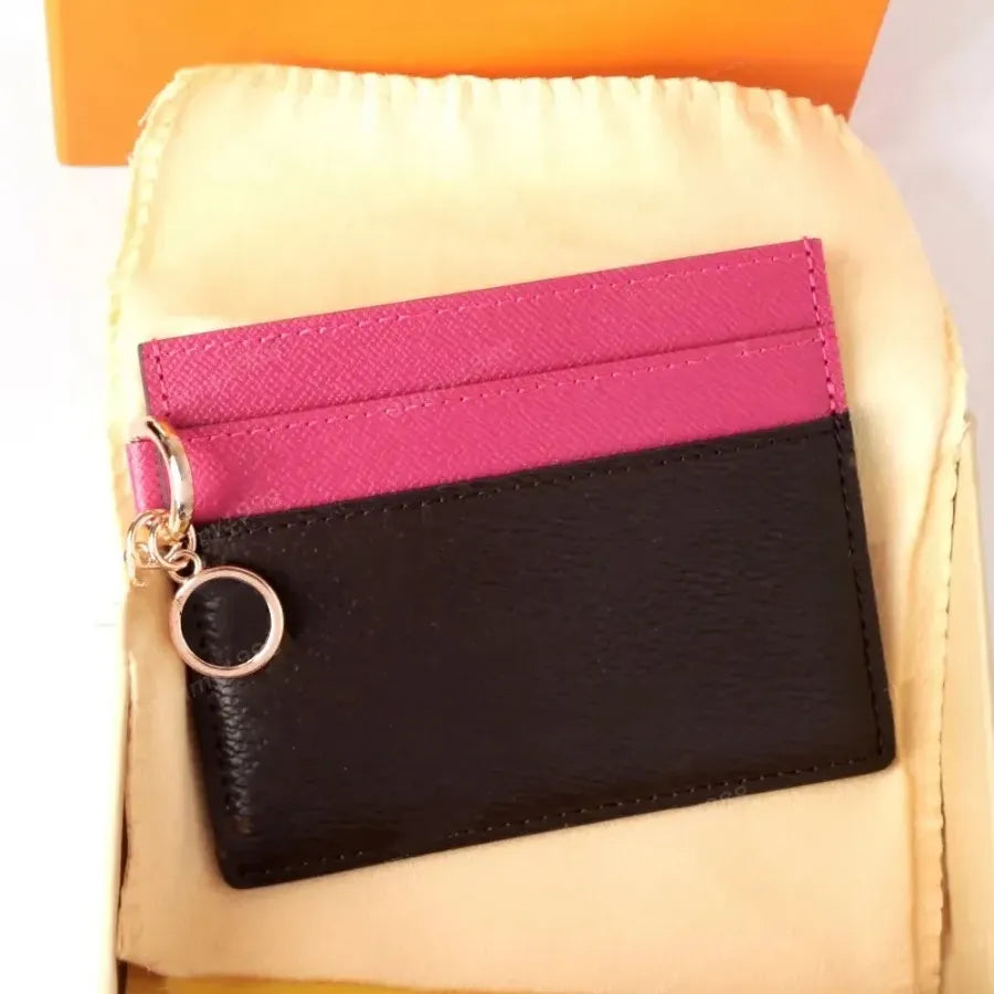 Compact Women&#039;s Faux Leather Keychain Wallet - Mini Card Holder and Coin Purse with Gift Box - Perfect for Travel