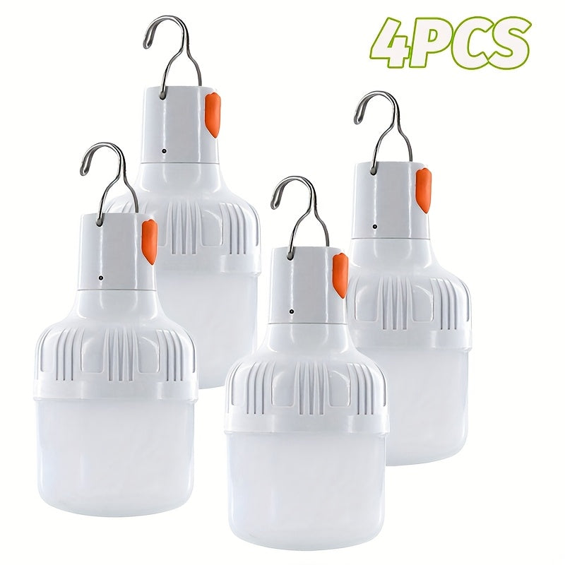 TEMU 4pcs Rechargeable Usb Led Bulbs, Emergency Portable Lighting, Decorative Bulbs, Suitable For Stage Lighting, Built-in Battery Usb Charging,