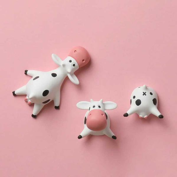 Creative Cartoon Cow Fridge Magnets Lying On Their Stomachs Refrigerator Stickers 3D Three-Dimensional Resin Magnets Art Y240816