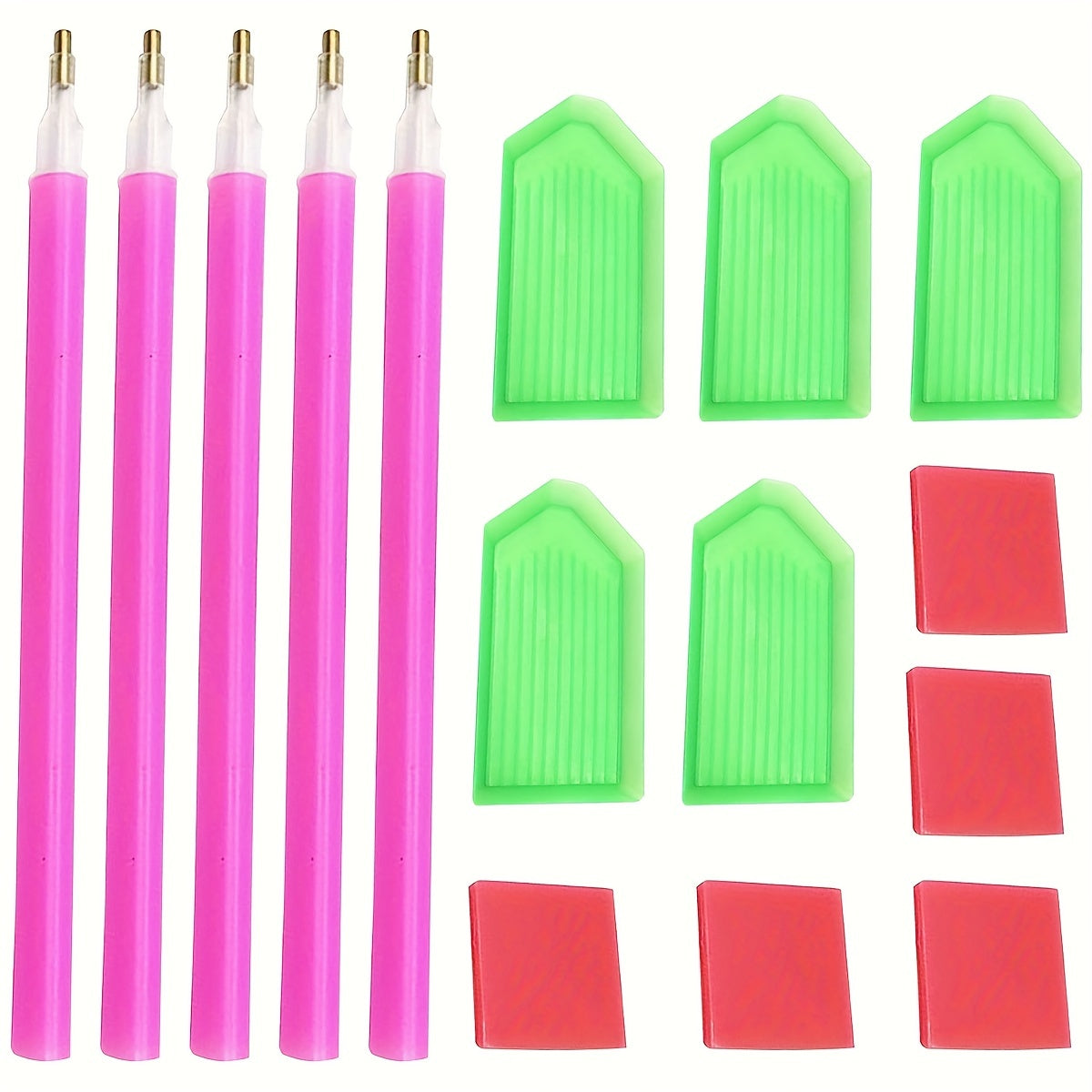 TEMU 15pcs Diamond Painting Pen Accessories Tool Kit, Plastic Clay Tray Tools For Diy Crafts And Art Projects, Diamond Painting Kits Accessories