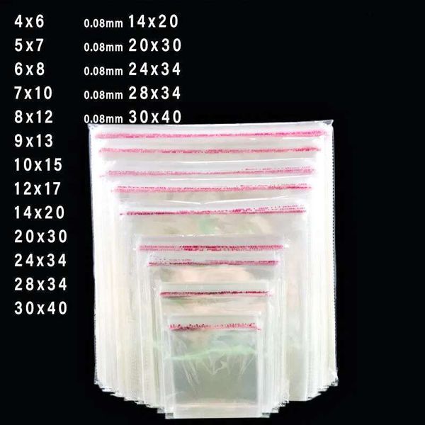 Clear Plastic Seldhesive Jewelry Accessories Candy Packing Gift Cookie Seal Bags Packaging Bag