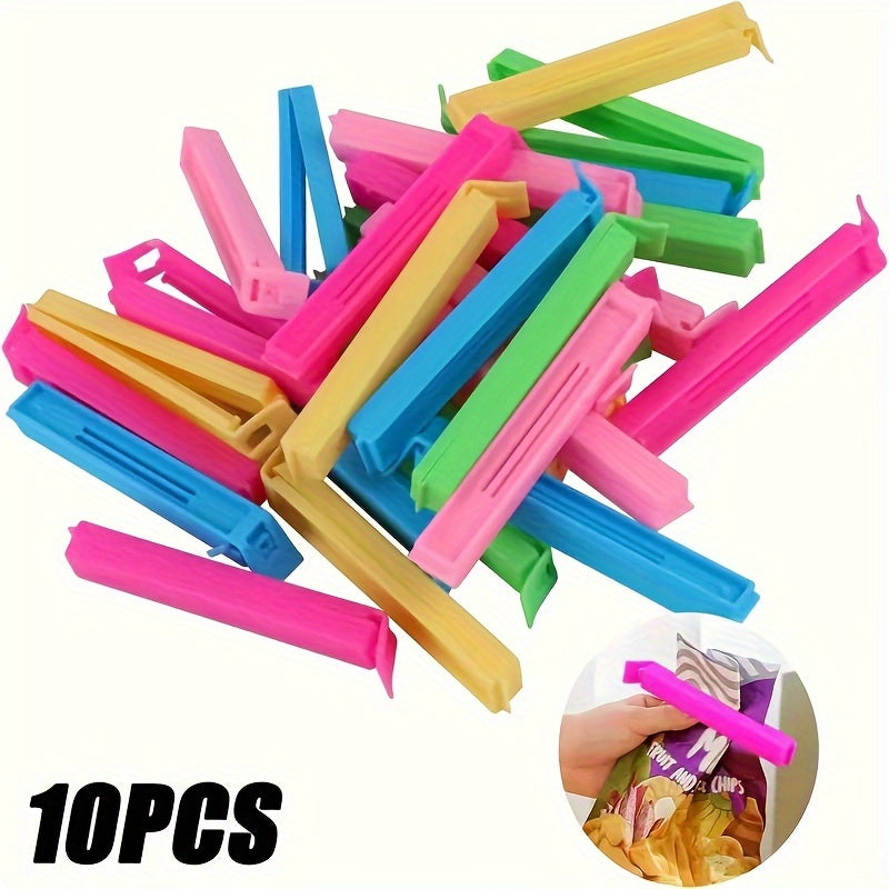 TEMU 10-20-50pcs (choose Quantity) - Heavy-duty Plastic Food Clips With Non-slip Grip, (blue, Green, Pink,) - For Bread, Chips, Snacks, Pastries -