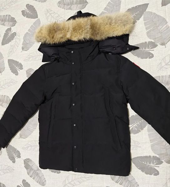 Canadasss Puffer Jackets Men Designer Real Coyote Fur Outdoor Wyndham Windbreaker Jassen Outerwear Hooded Fourrure Manteau Down Coat Hiver P