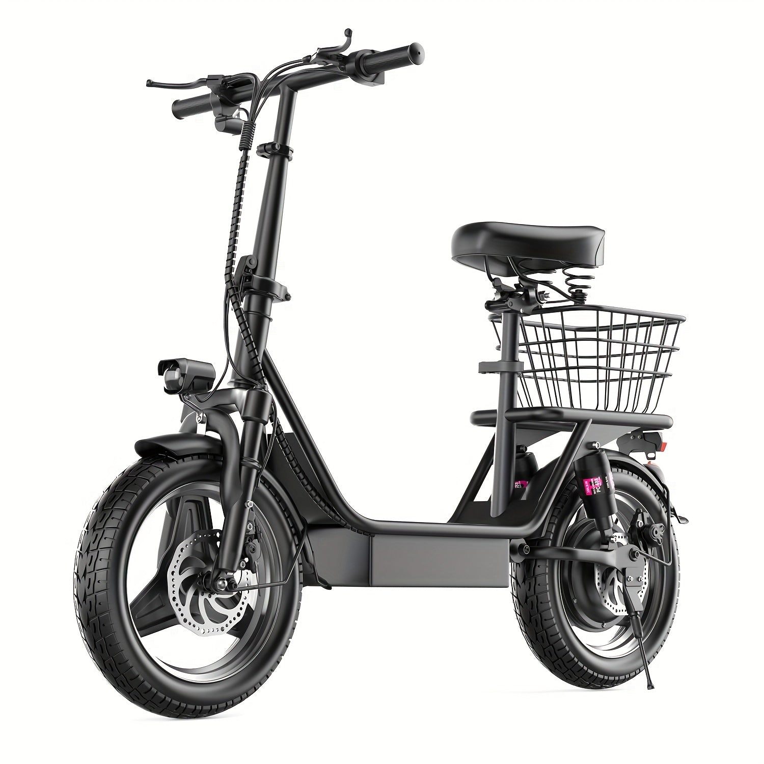 TEMU Adults Electric Scooter, 650w-350w Motor, 21miles 30miles Long Range W-seat Box Basket, Disc Brakes, 48v 15a 36v 7.5a For Commuter, Travel-54.6v
