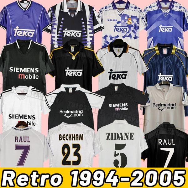 Real Madrids Retro soccer jerseys BALE BENZEMA MODRIC football shirts classic camiseta home away RAUL R.CARLOS shirt 01 02 03 04 05 94 96 97