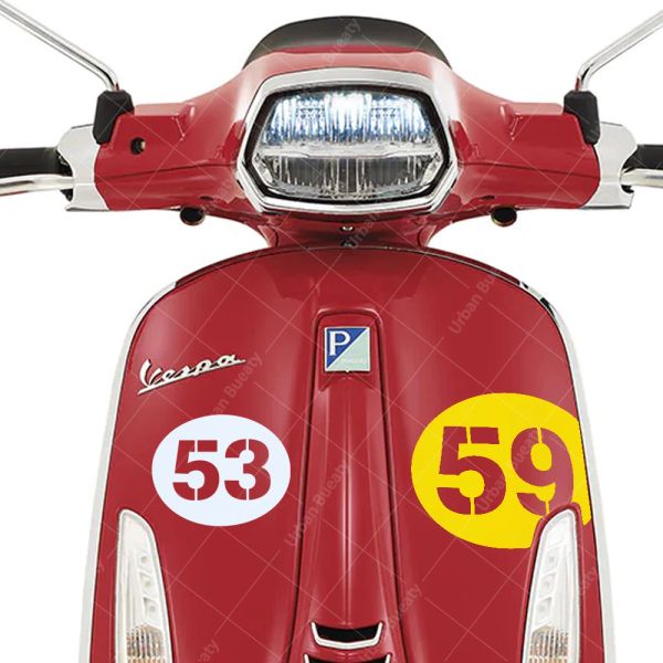 75th Anniversary Motorcycle number 52-68 Decal For Piaggio Vespa Sei Giorni PRIMAVERA GTS 300 super Sport 946 GTV 150 50 Sprint