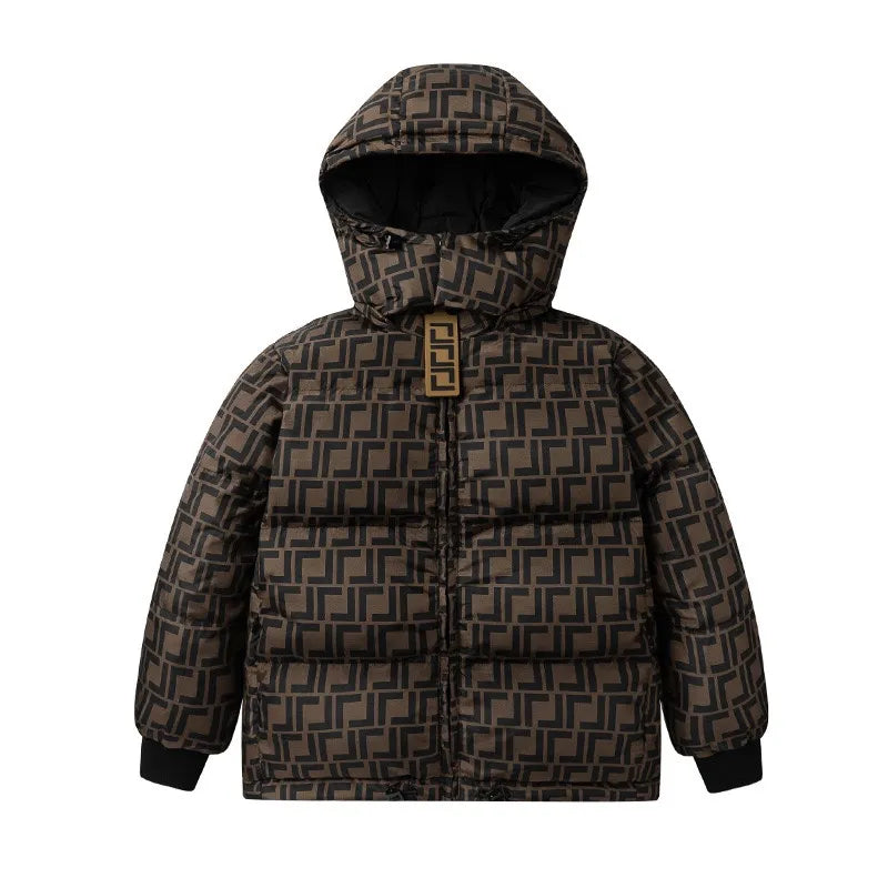 kids clothes hoodies kid down coat jacket hood luxury child hooded coats 100% goose down It can be worn on both front and back sides School uniform