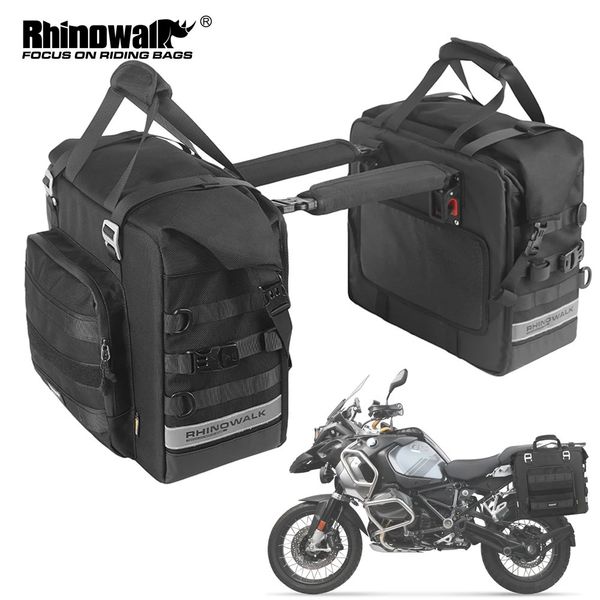 Rhinowalk motorcycle side panel bag waterproof 1Pc quick release 3D cube 25L-32L motorcycle travel luggage trunk accessories 241125