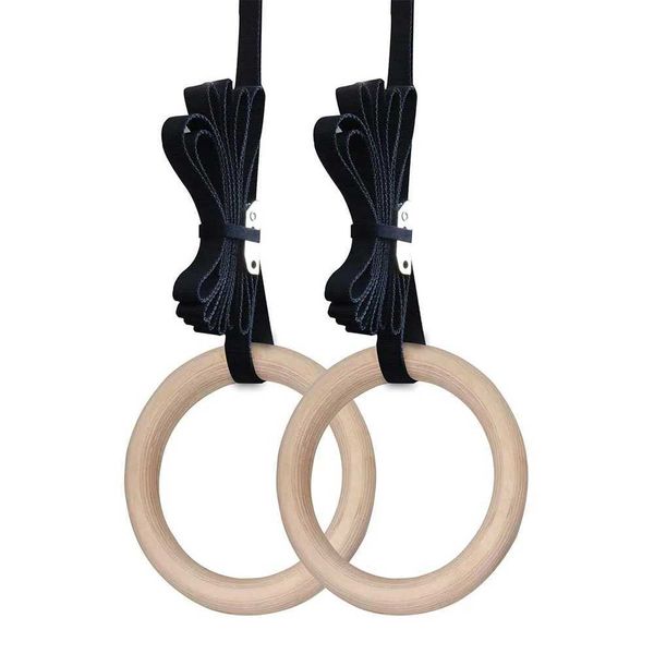 2025--Gymnastic Rings 28-32MM Fitness Wooden Gymnastics Rings Fitness Home Gym Equipment Strength Training Gymnastics Equipment