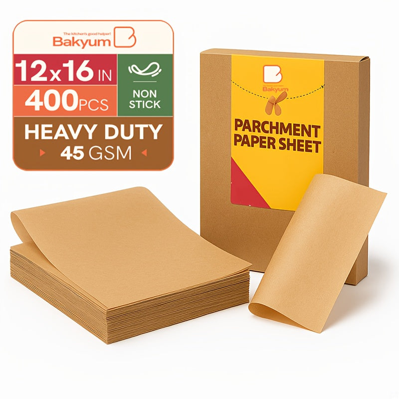 TEMU Katbite 400pcs Unbleached Parchment Paper Sheets, 12 X 16 In Pre-cut Baking Parchment, Heavy Duty Baking Paper For Half Sheet Cookie Bread Cake