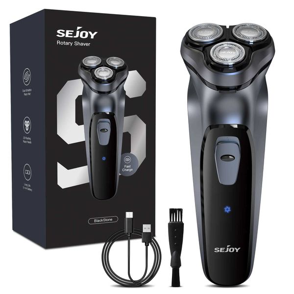 Sejoy 2 in 1 Electric Rotary Shavers 5W Razor Rechargeable Hair Trimmer Type-C 3D Floating Blade Washable Shaving Beard MachineXJ241207