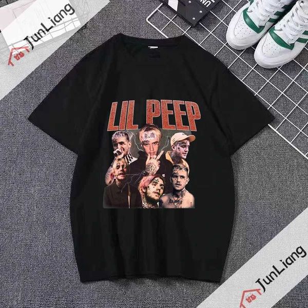 Women&#039;s T-Shirt Lil Peep Graphic T Shirts Hip Hop Rap Short Sleeve Fashion Design Fans Top Streetwear Printed T-shirt Men Clothing Y2k