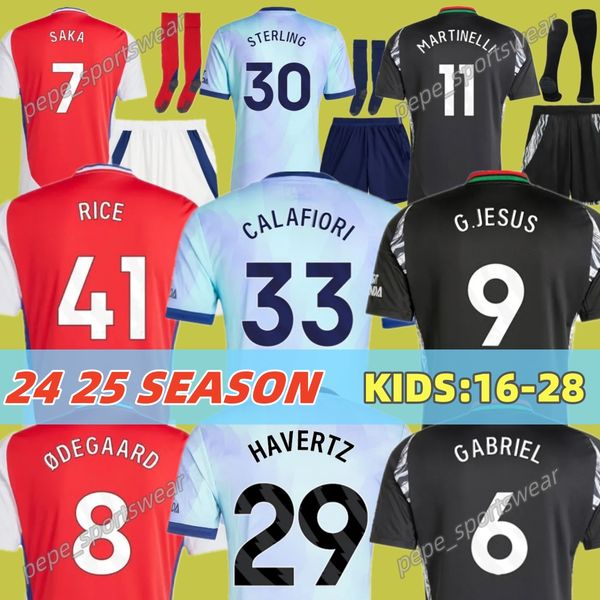 HAVERTZ RICE SAKA ARSEN 24 25 soccer jerseys ODEGAARD SALIBA Gunners Fans Player 2024 2025 ARSEnall football Shirts Men G.JESUS SMITH ROWE K