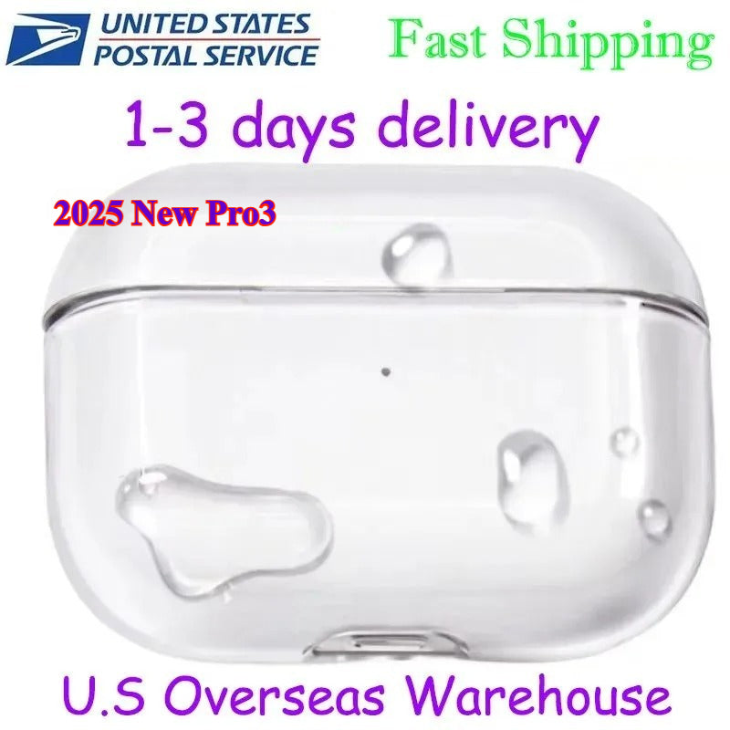 2025 New Pro3 USA Stock for Apple AirPods 4 AirPods Pro 2 Headphone Accessories Silicone Protective Headphone Cover Headphone Shockproof TPU Case
