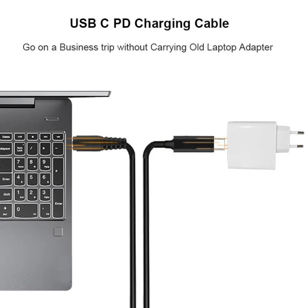 Nku USB C PD65W Charging Cable Type-C to DC Universal Power Adapter Converter for Lenovo Asus Dell Hp Acer Samsung LG Laptops