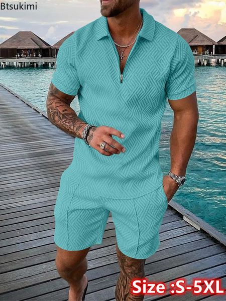 Men&#039;s Tracksuits 2023 Mens Summer Clothing Polo Shirts Short Sleeve Set Casual Man Shorts Tracksuit Outfits Social Golf Lapel Tshirts 2