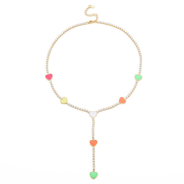 Circonio cúbico de latón con collares de lazo de esmalte