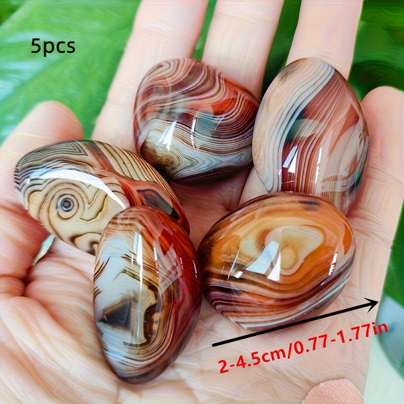 TEMU Funaya 3pcs-5pcs Natural Agate Polishing Pieces, Pot Decorations, Aquarium Ornamental Stones, Home Decor, Gifts For , Used For Jewelry Making.