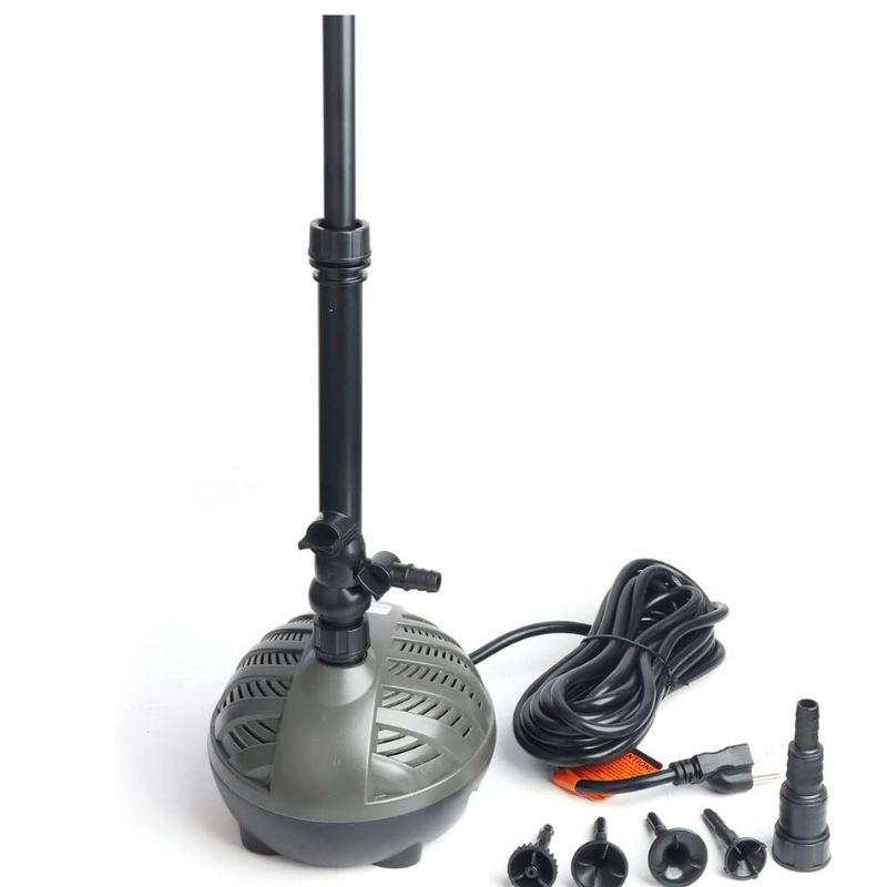 HSP2500N Submersible Water Pump With Fountain Jets - Pond Pump - Submersible Pump - Water Fountain Pump - Aquarium Pump (660GPH Turtle shell)