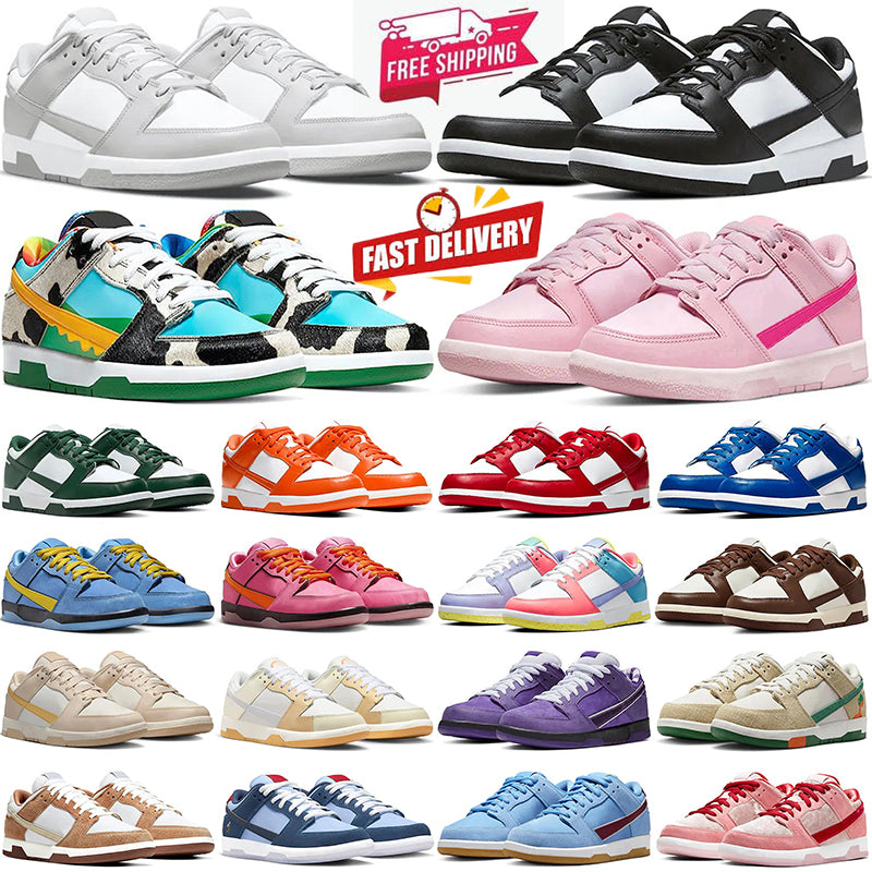 free shipping panda shoes designer pandasneakers black white womens mens trainers university blue brown unc gai triple pink casual outdoor sports sn