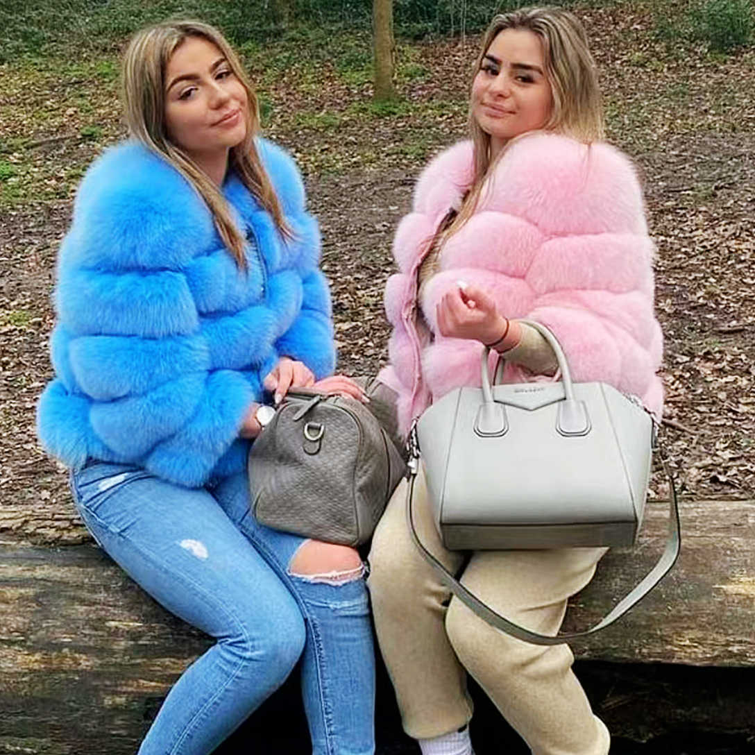 Women fur coat Fashion winter warm natural color thickening Faux fur jackets short coats outerwear sportwear puff sleeve streetwear black puffer jak