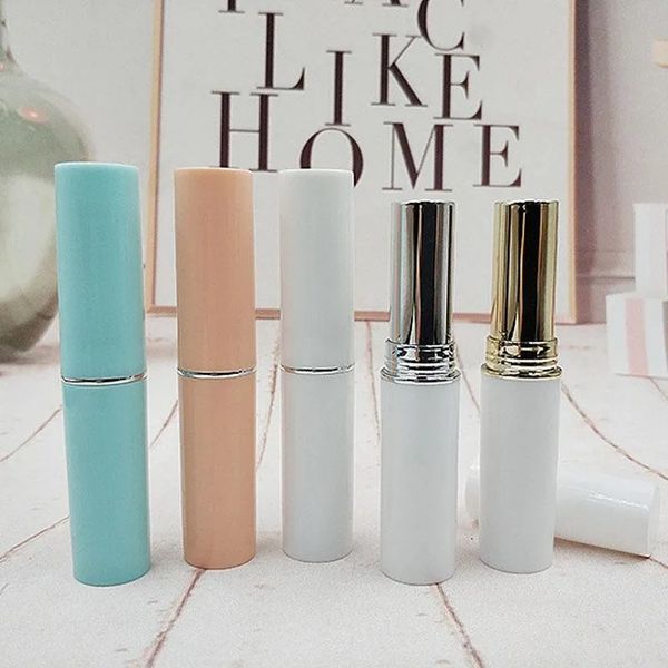 4g Makeup Tools Cosmetic Empty Lipstick Tube Container DIY White and Gold Chapstick Lip Gloss Lipstick Balm Tube Packing